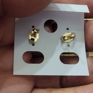 Gold plated cc earrings stud